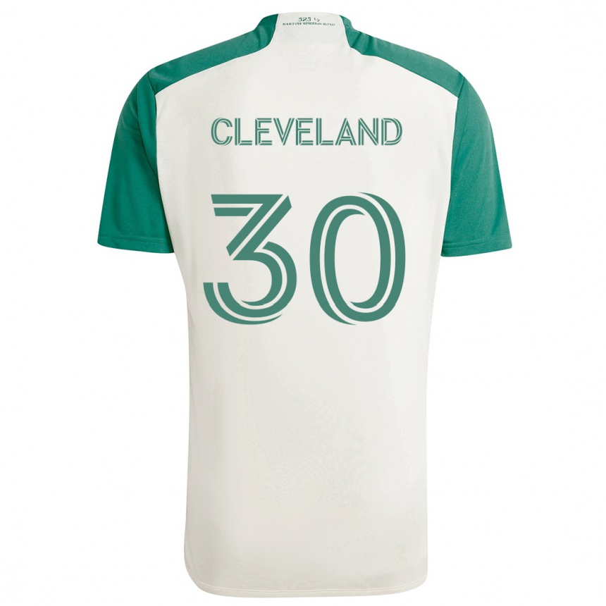 Enfant Football Maillot Stefan Cleveland #30 Couleurs Beiges Vert Tenues Extérieur 2024/25