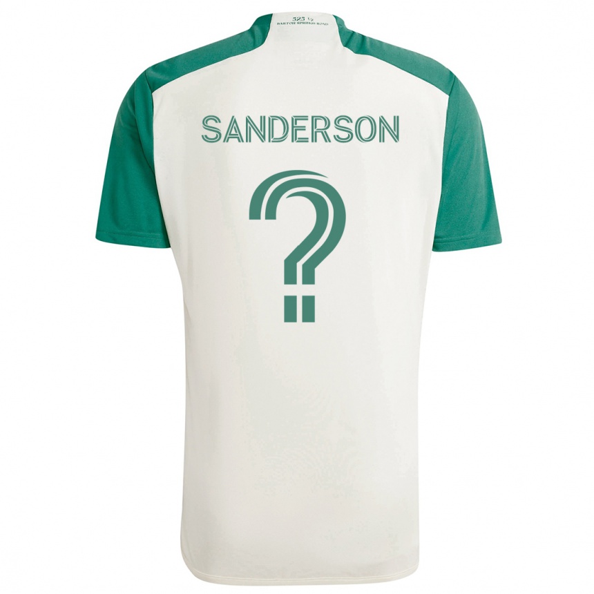 Enfant Football Maillot Spencer Sanderson #0 Couleurs Beiges Vert Tenues Extérieur 2024/25