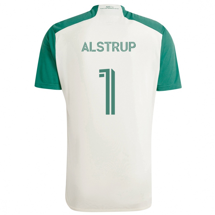 Enfant Football Maillot Marcus Alstrup #1 Couleurs Beiges Vert Tenues Extérieur 2024/25