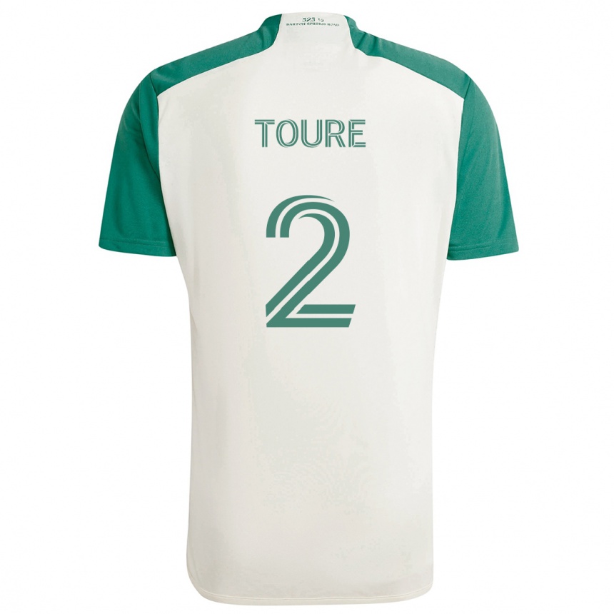 Enfant Football Maillot Cheick Touré #2 Couleurs Beiges Vert Tenues Extérieur 2024/25