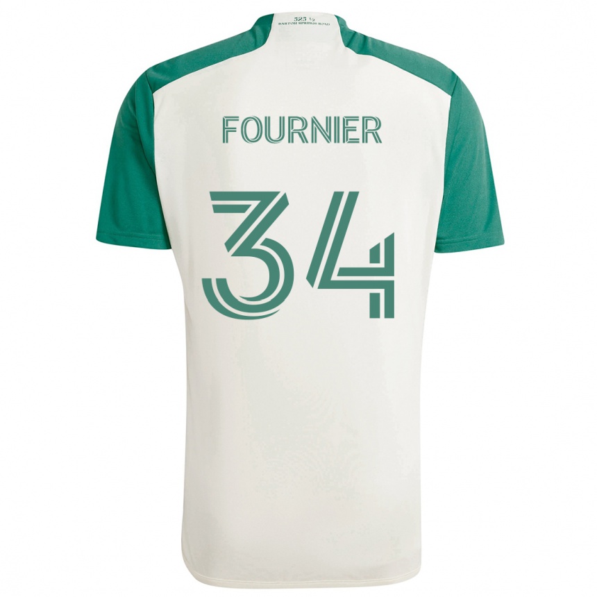 Enfant Football Maillot Drake Fournier #34 Couleurs Beiges Vert Tenues Extérieur 2024/25