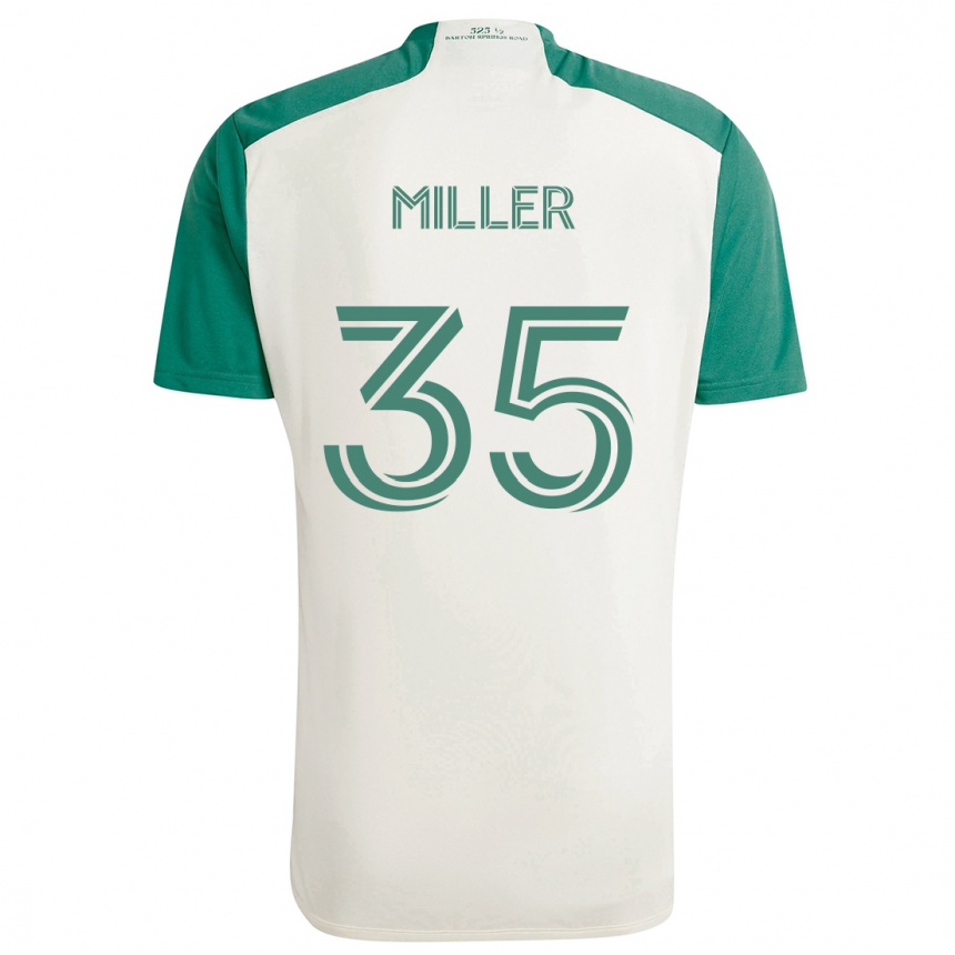 Enfant Football Maillot Mason Miller #35 Couleurs Beiges Vert Tenues Extérieur 2024/25