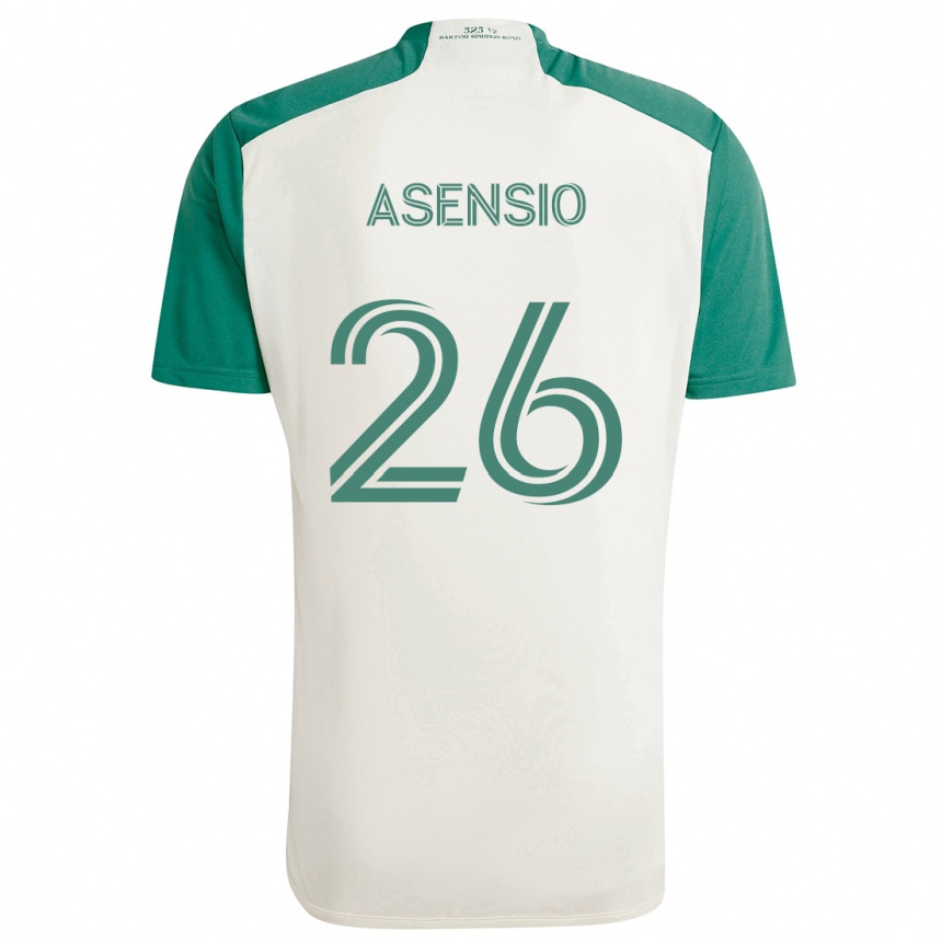 Enfant Football Maillot Charlie Asensio #26 Couleurs Beiges Vert Tenues Extérieur 2024/25