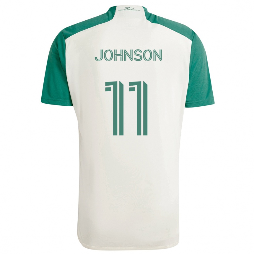 Enfant Football Maillot Emmanuel Johnson #11 Couleurs Beiges Vert Tenues Extérieur 2024/25