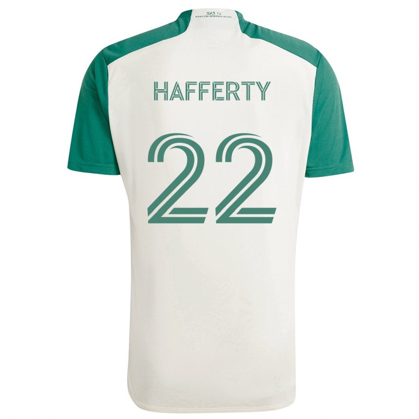 Enfant Football Maillot Joe Hafferty #22 Couleurs Beiges Vert Tenues Extérieur 2024/25