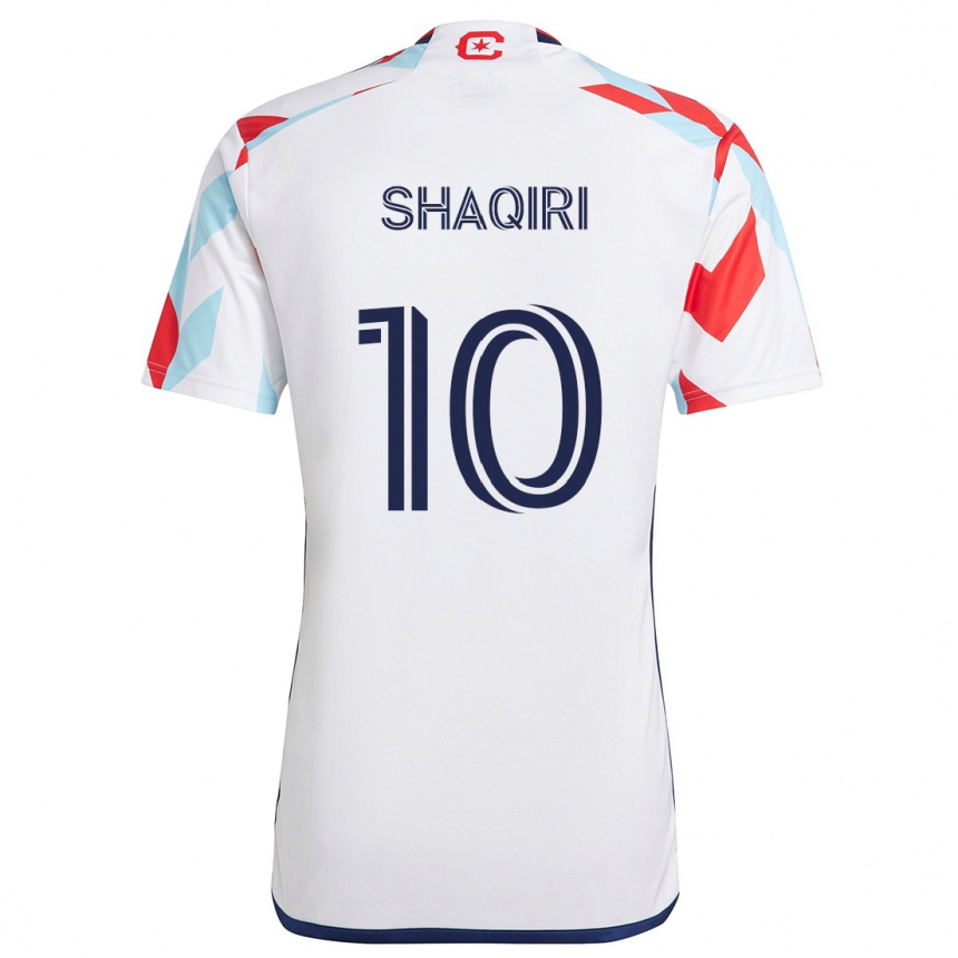 Enfant Football Maillot Xherdan Shaqiri #10 Blanc Rouge Bleu Tenues Extérieur 2024/25