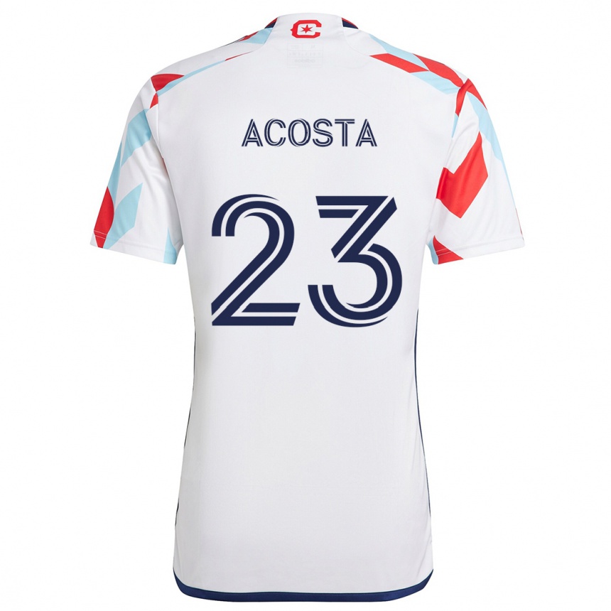 Enfant Football Maillot Kellyn Acosta #23 Blanc Rouge Bleu Tenues Extérieur 2024/25