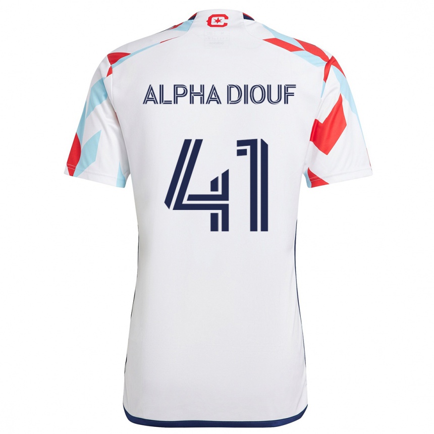 Enfant Football Maillot Jean Alpha Diouf #41 Blanc Rouge Bleu Tenues Extérieur 2024/25