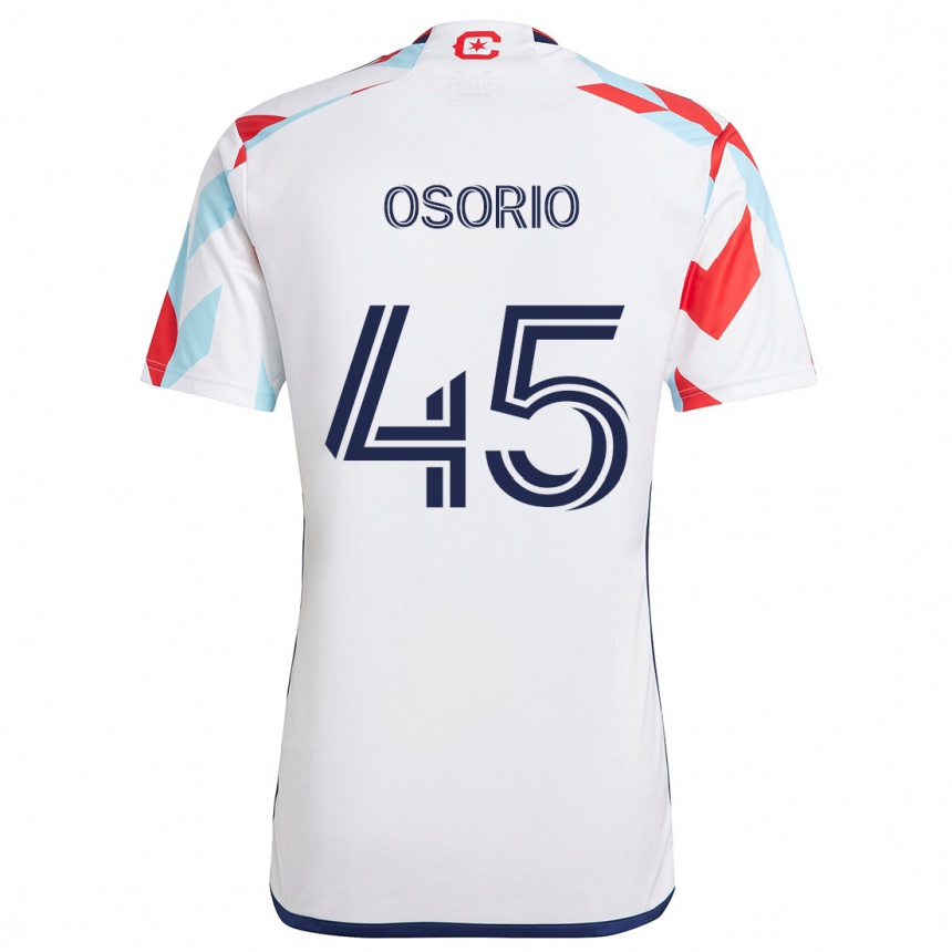 Enfant Football Maillot Harold Osorio #45 Blanc Rouge Bleu Tenues Extérieur 2024/25