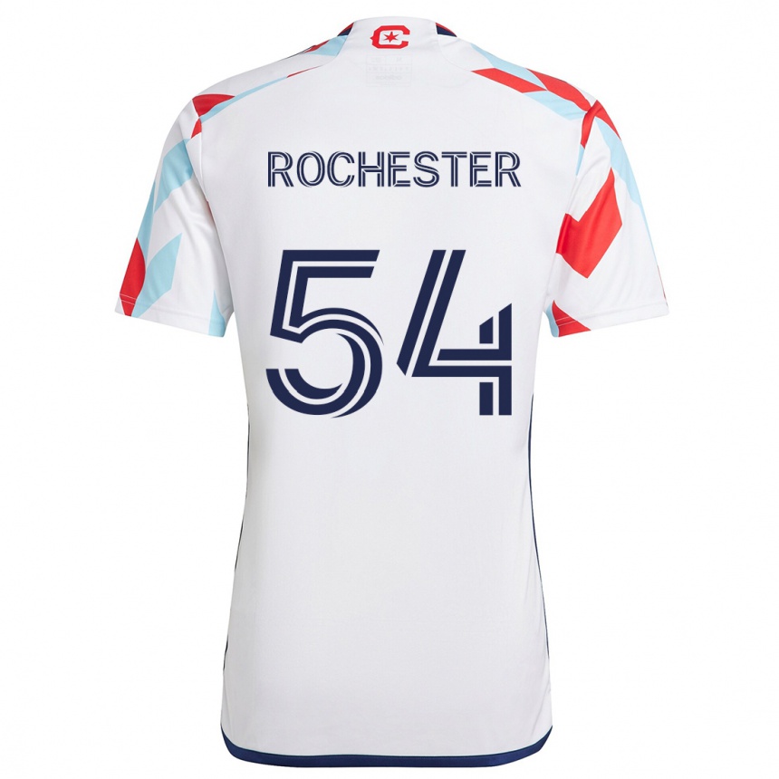 Enfant Football Maillot Lamonth Rochester #54 Blanc Rouge Bleu Tenues Extérieur 2024/25