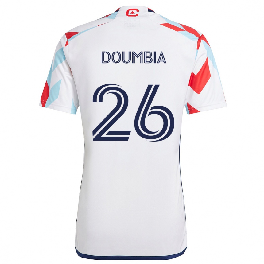 Enfant Football Maillot Ousmane Doumbia #26 Blanc Rouge Bleu Tenues Extérieur 2024/25