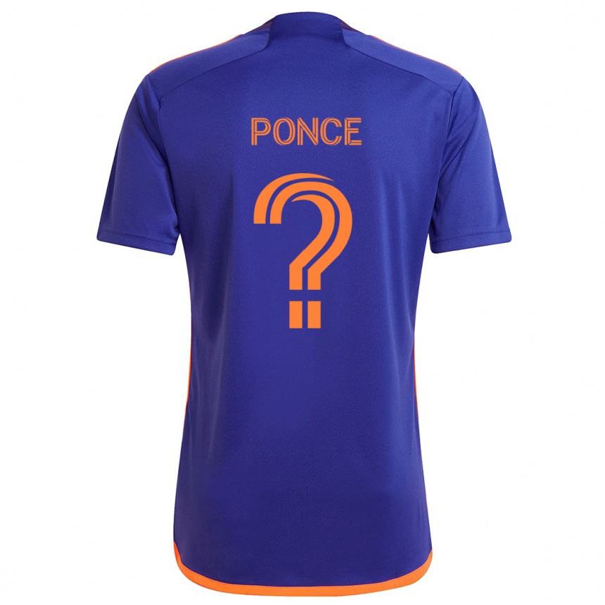 Enfant Football Maillot Ezequiel Ponce #0 Violet Orange Tenues Extérieur 2024/25