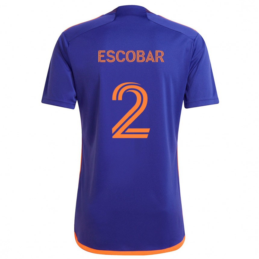 Enfant Football Maillot Franco Escobar #2 Violet Orange Tenues Extérieur 2024/25