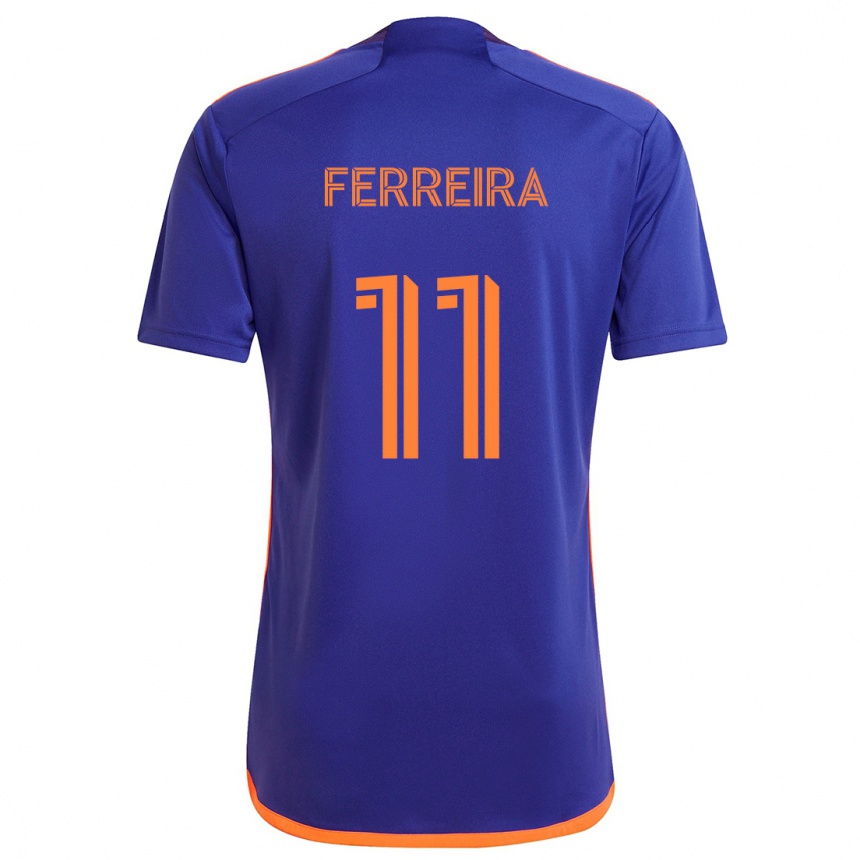 Enfant Football Maillot Sebastián Ferreira #11 Violet Orange Tenues Extérieur 2024/25