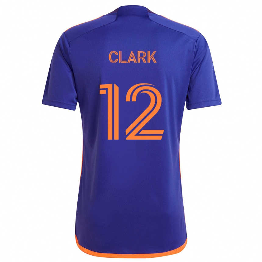 Enfant Football Maillot Steve Clark #12 Violet Orange Tenues Extérieur 2024/25