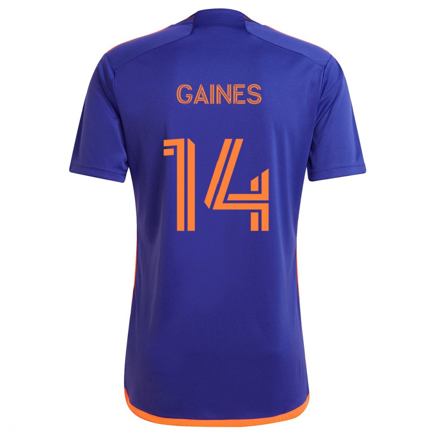 Enfant Football Maillot Mckinze Gaines #14 Violet Orange Tenues Extérieur 2024/25