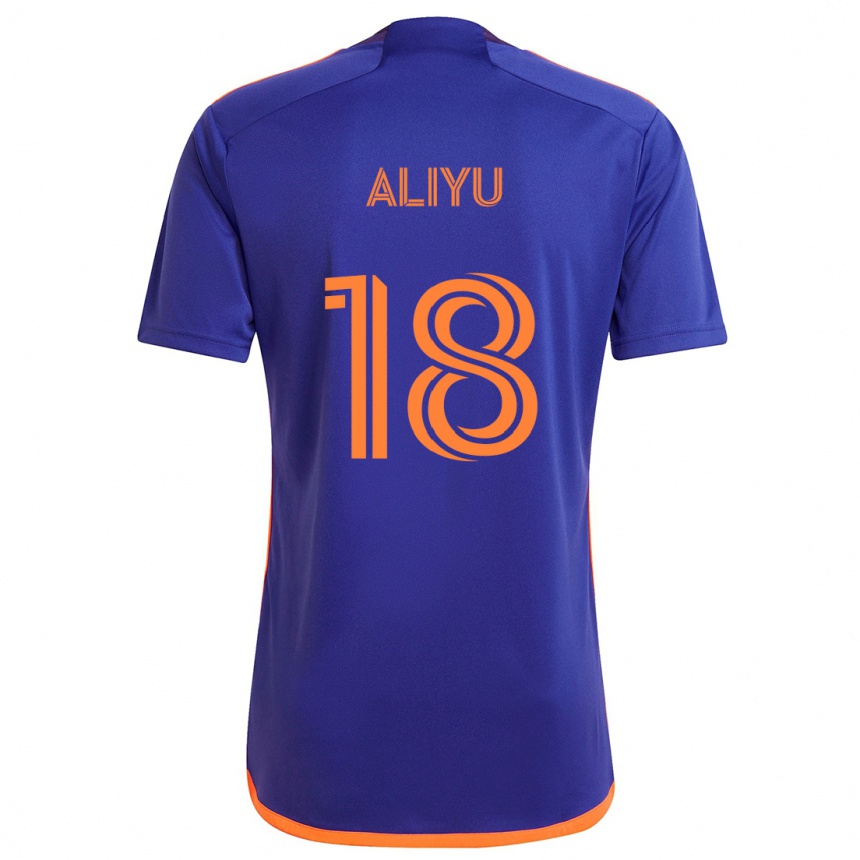 Enfant Football Maillot Ibrahim Aliyu #18 Violet Orange Tenues Extérieur 2024/25