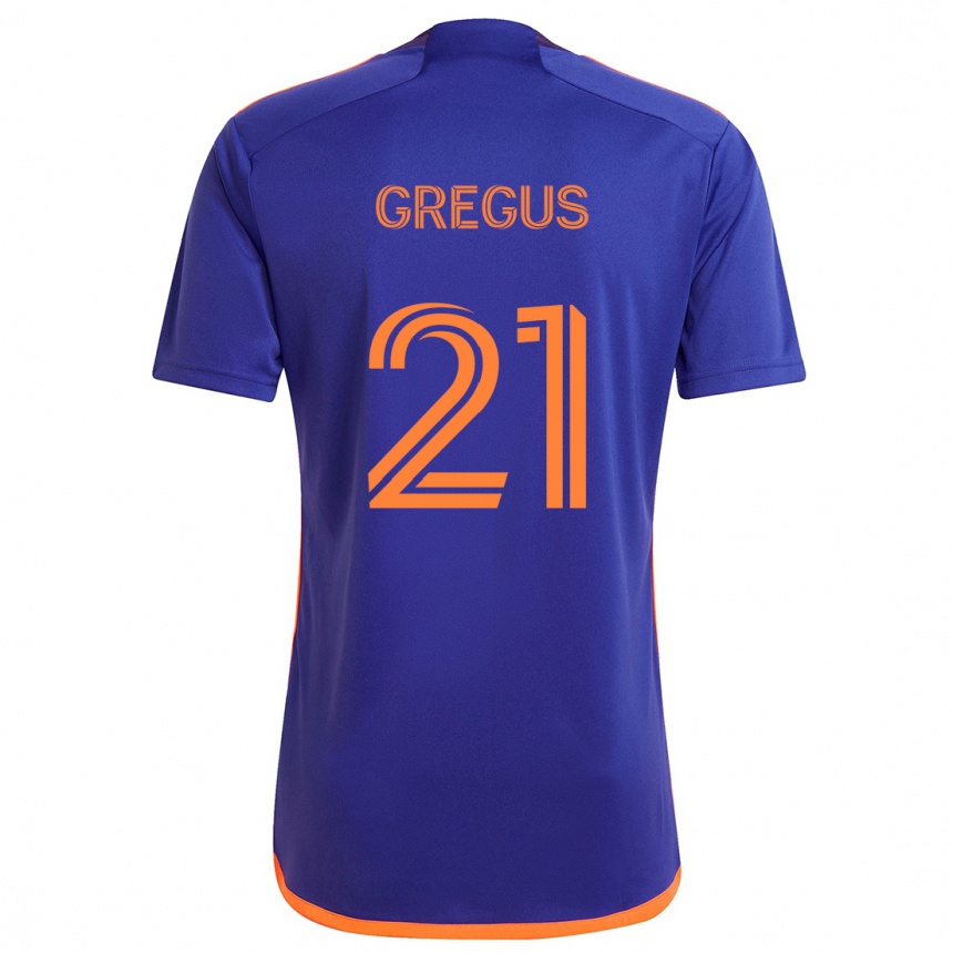 Enfant Football Maillot Ján Gregus #21 Violet Orange Tenues Extérieur 2024/25