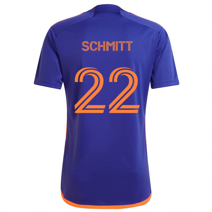 Enfant Football Maillot Tate Schmitt #22 Violet Orange Tenues Extérieur 2024/25