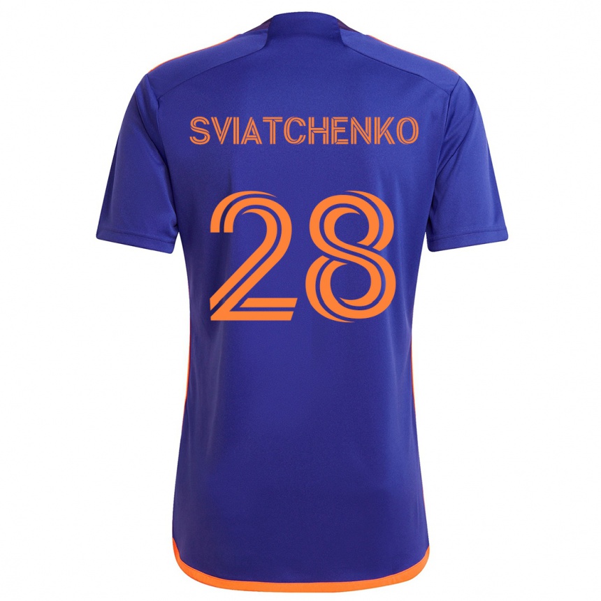 Enfant Football Maillot Erik Sviatchenko #28 Violet Orange Tenues Extérieur 2024/25