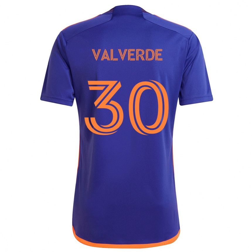 Enfant Football Maillot Jefferson Valverde #30 Violet Orange Tenues Extérieur 2024/25