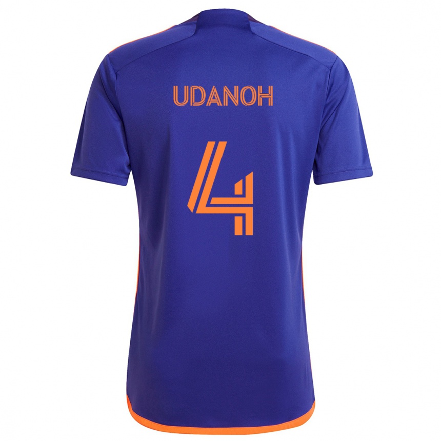 Enfant Football Maillot Iffy Udanoh #4 Violet Orange Tenues Extérieur 2024/25