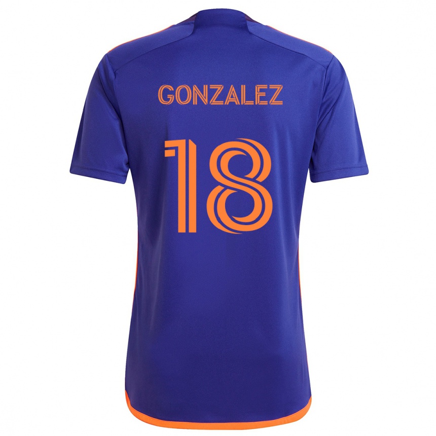 Enfant Football Maillot Diego Gonzalez #18 Violet Orange Tenues Extérieur 2024/25