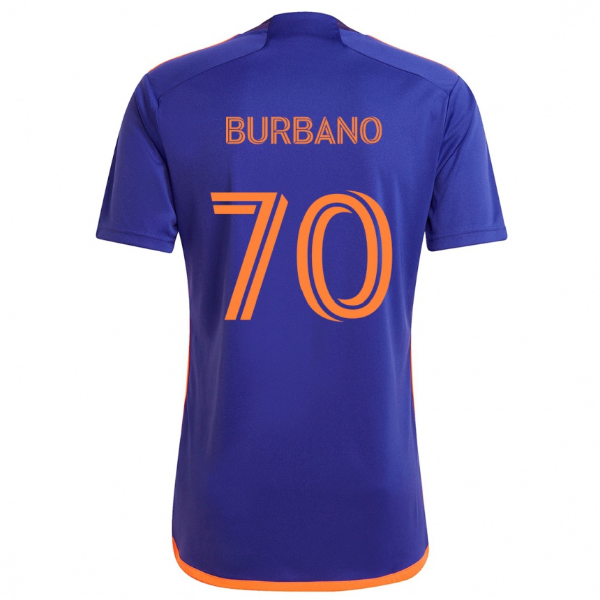 Enfant Football Maillot Jordy Burbano #70 Violet Orange Tenues Extérieur 2024/25