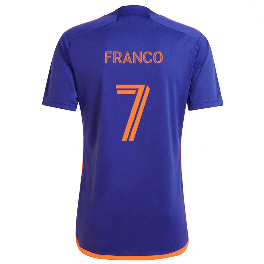 Enfant Football Maillot Iván Franco #7 Violet Orange Tenues Extérieur 2024/25