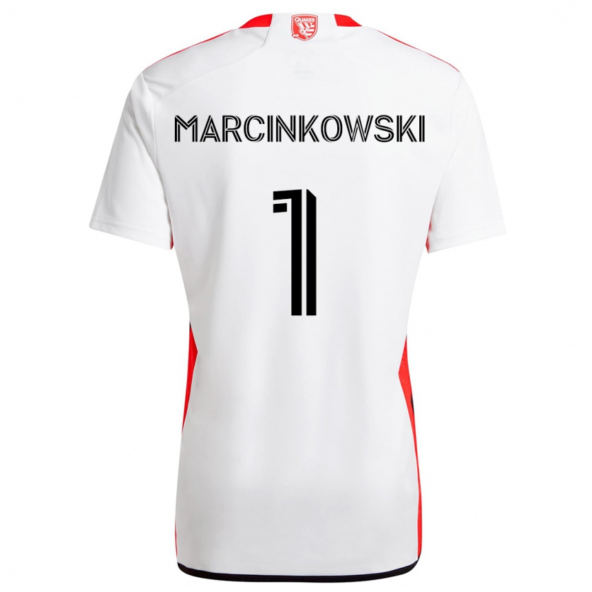 Enfant Football Maillot Jt Marcinkowski #1 Blanc Rouge Tenues Extérieur 2024/25