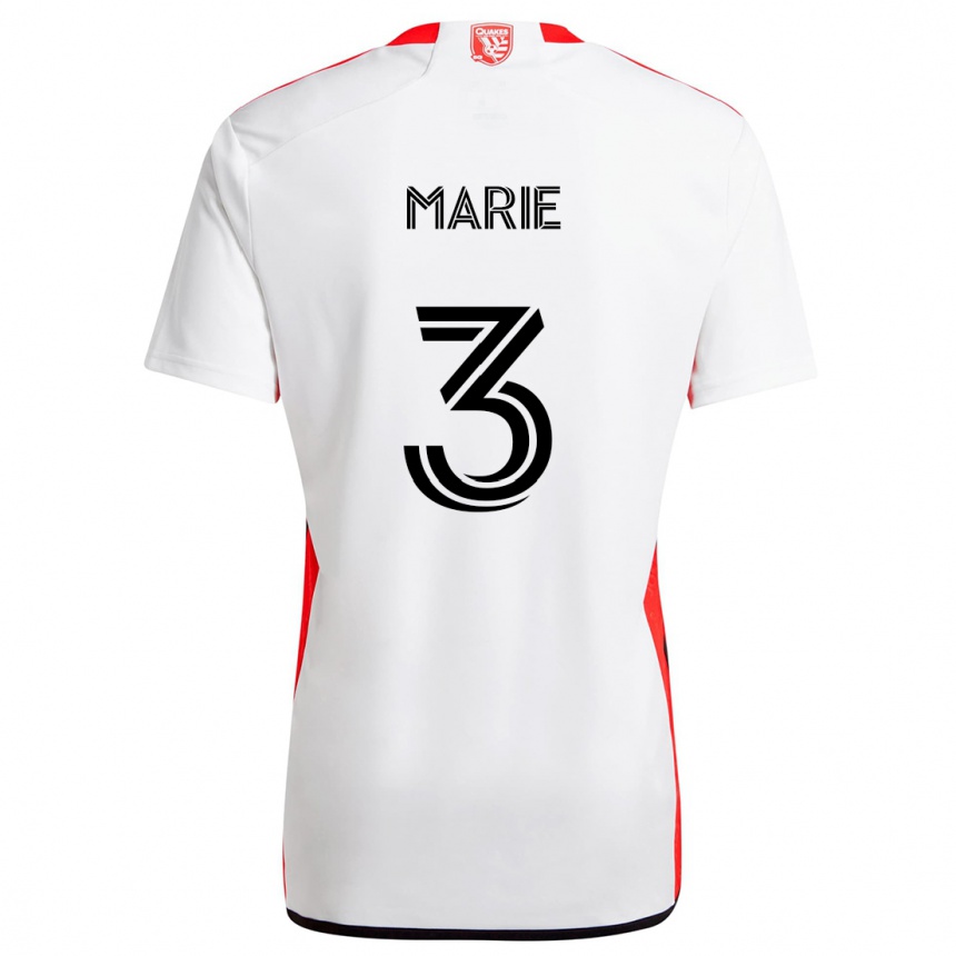 Enfant Football Maillot Paul Marie #3 Blanc Rouge Tenues Extérieur 2024/25