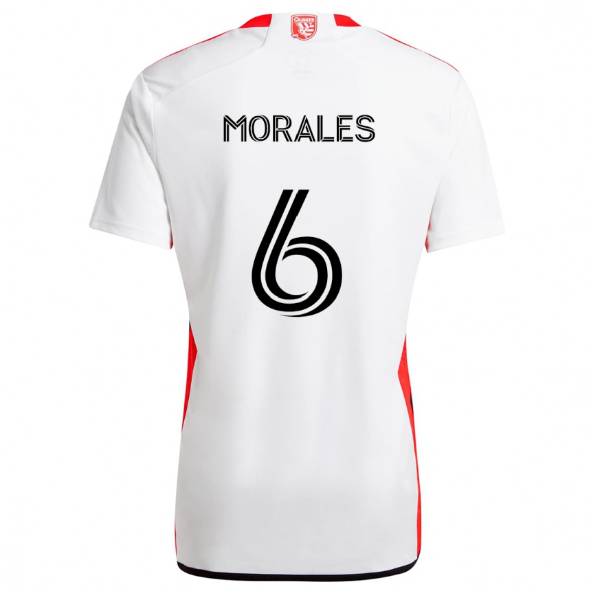 Enfant Football Maillot Alfredo Morales #6 Blanc Rouge Tenues Extérieur 2024/25