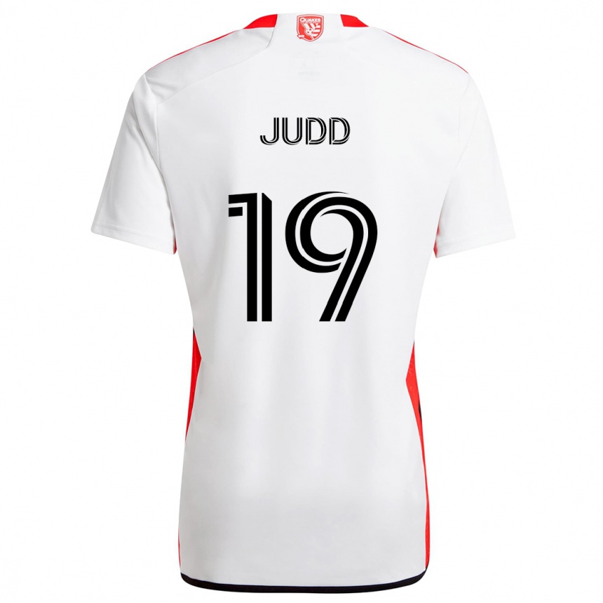 Enfant Football Maillot Preston Judd #19 Blanc Rouge Tenues Extérieur 2024/25