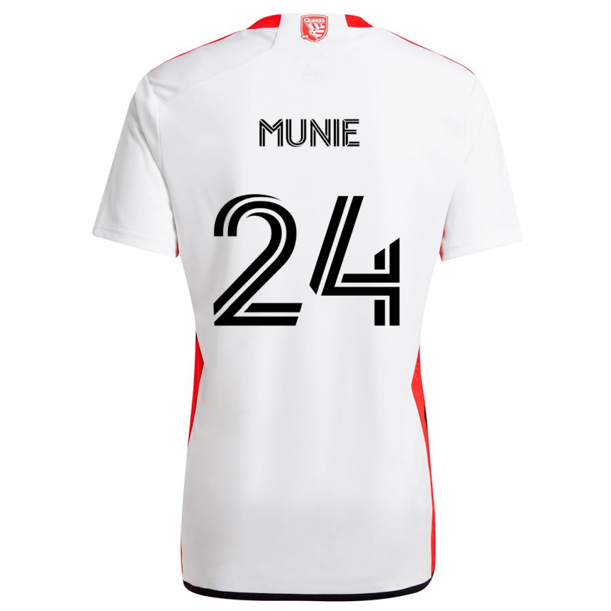 Enfant Football Maillot Daniel Munie #24 Blanc Rouge Tenues Extérieur 2024/25