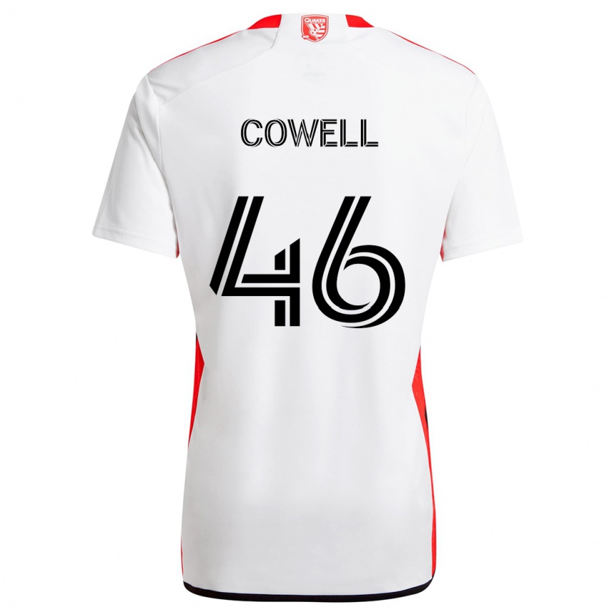 Enfant Football Maillot Chance Cowell #46 Blanc Rouge Tenues Extérieur 2024/25