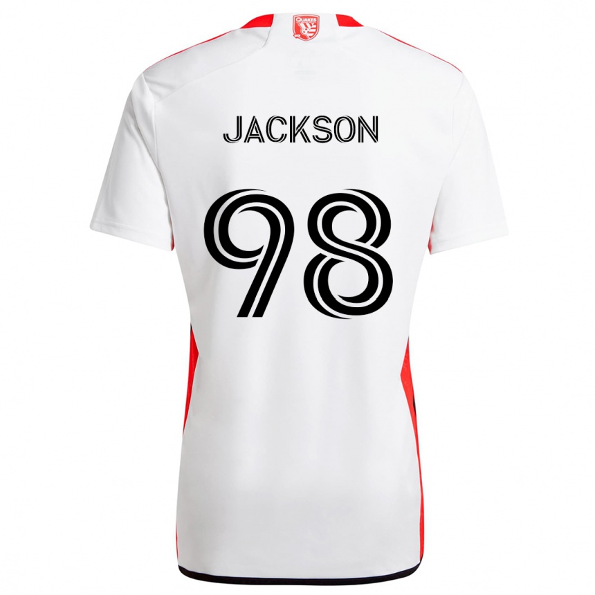 Enfant Football Maillot Jacob Jackson #98 Blanc Rouge Tenues Extérieur 2024/25