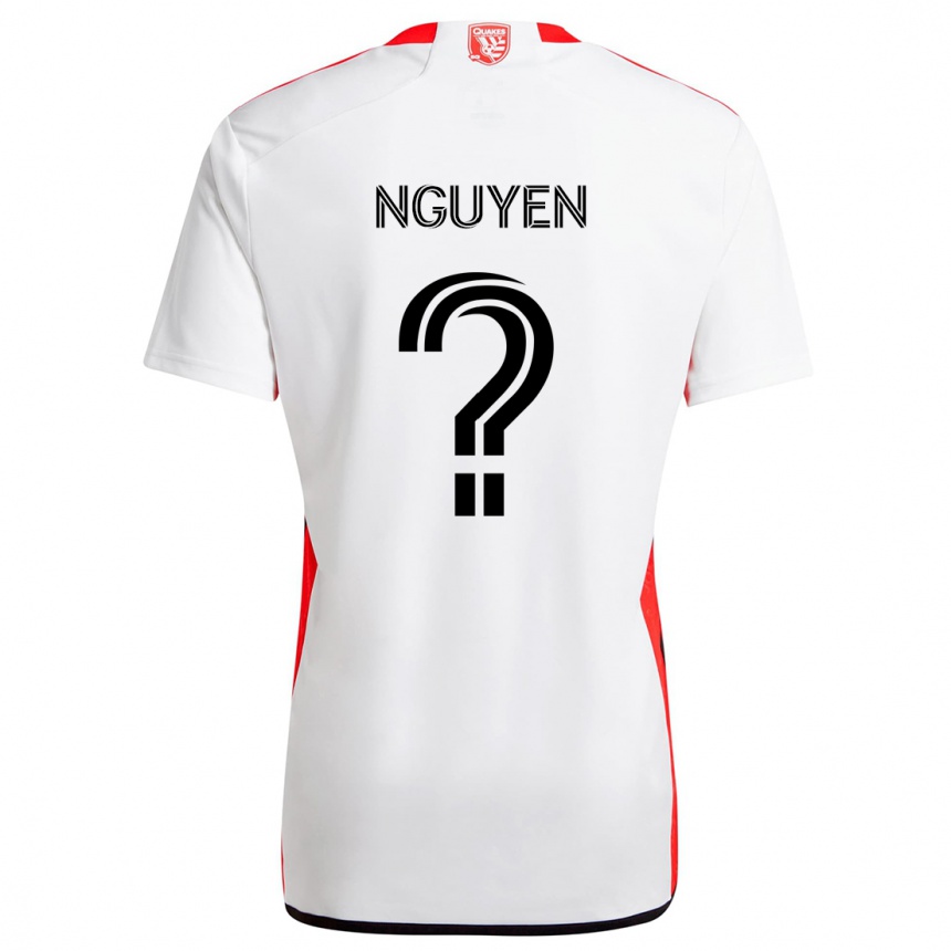 Enfant Football Maillot Christopher Nguyen #0 Blanc Rouge Tenues Extérieur 2024/25