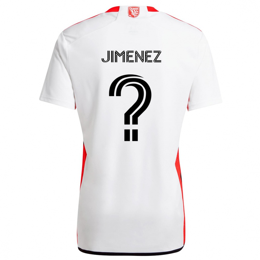 Enfant Football Maillot Kevin Jimenez #0 Blanc Rouge Tenues Extérieur 2024/25