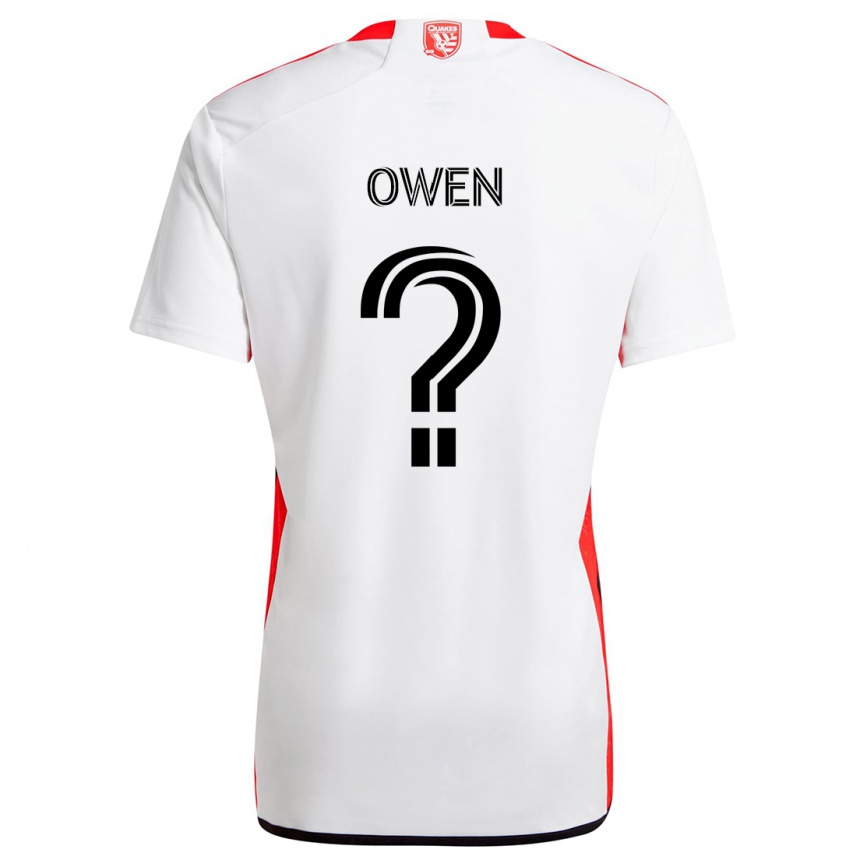 Enfant Football Maillot Connor Owen #0 Blanc Rouge Tenues Extérieur 2024/25