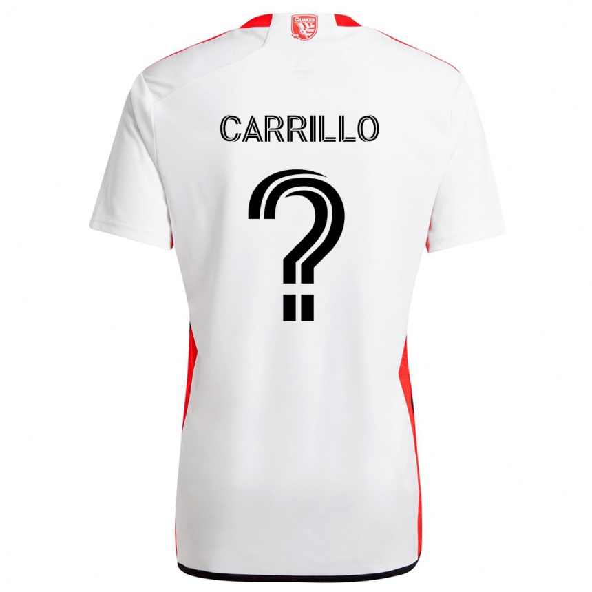 Enfant Football Maillot Israel Carrillo #0 Blanc Rouge Tenues Extérieur 2024/25