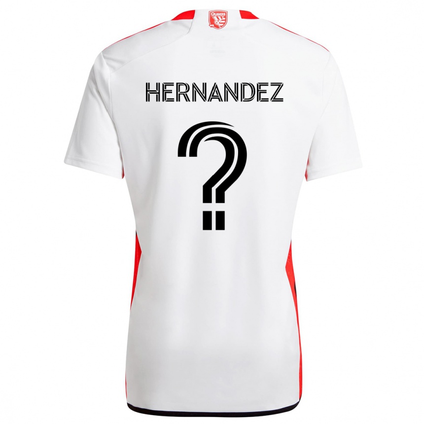 Enfant Football Maillot Oliver Hernandez #0 Blanc Rouge Tenues Extérieur 2024/25