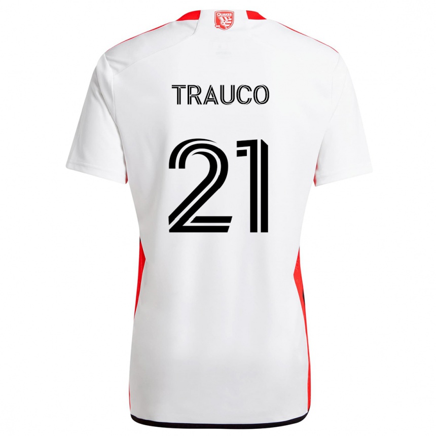 Enfant Football Maillot Miguel Trauco #21 Blanc Rouge Tenues Extérieur 2024/25