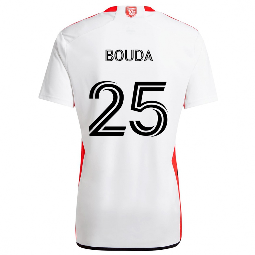 Enfant Football Maillot Ousseni Bouda #25 Blanc Rouge Tenues Extérieur 2024/25