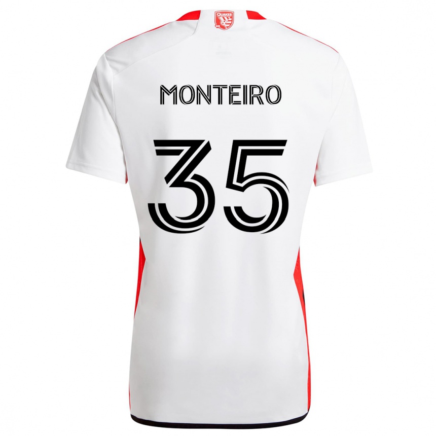 Enfant Football Maillot Jamiro Monteiro #35 Blanc Rouge Tenues Extérieur 2024/25