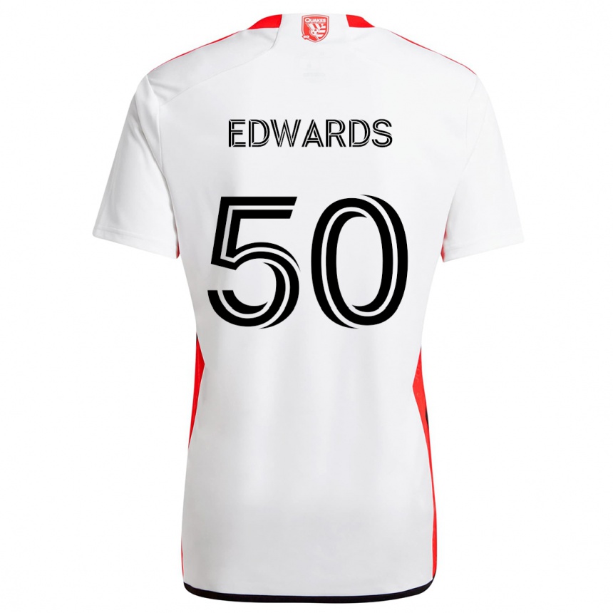 Enfant Football Maillot Aaron Edwards #50 Blanc Rouge Tenues Extérieur 2024/25