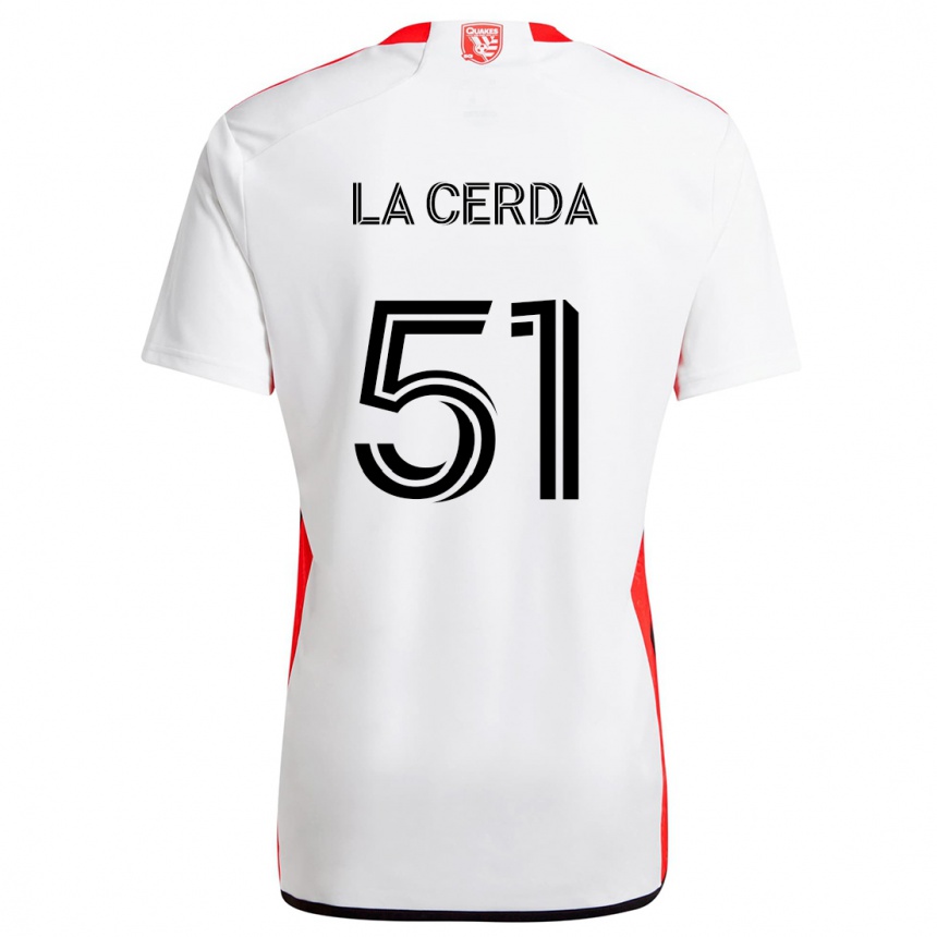 Enfant Football Maillot Eric De La Cerda #51 Blanc Rouge Tenues Extérieur 2024/25