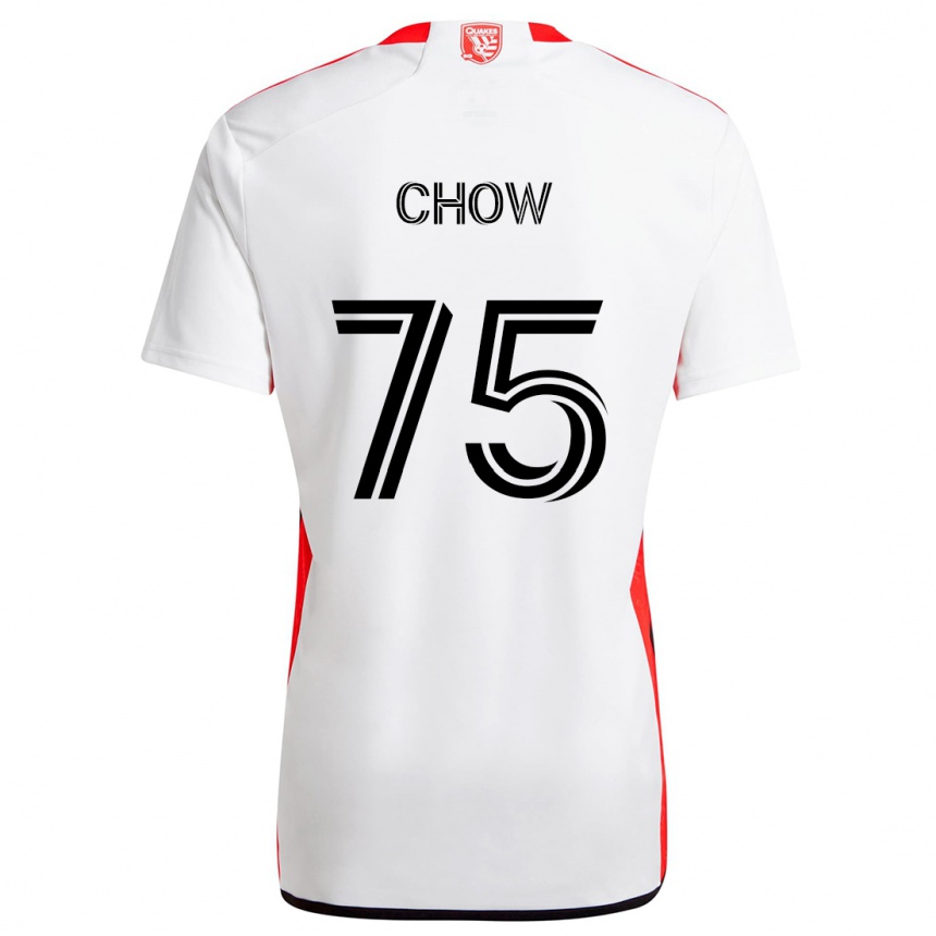 Enfant Football Maillot Alex Chow #75 Blanc Rouge Tenues Extérieur 2024/25