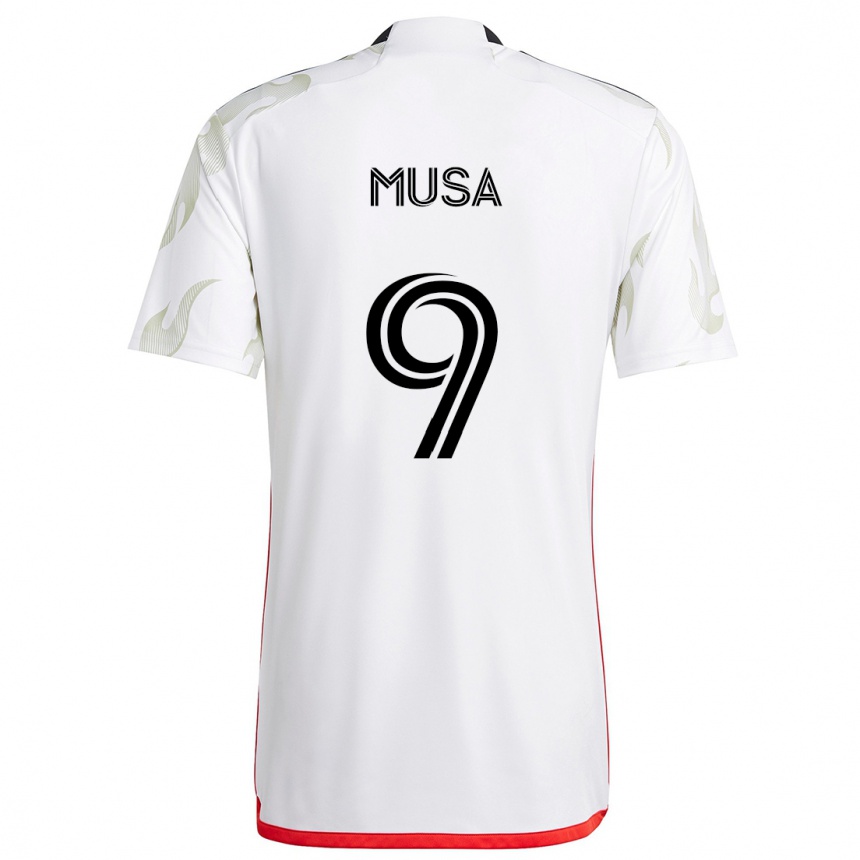 Enfant Football Maillot Petar Musa #9 Blanc Rouge Noir Tenues Extérieur 2024/25