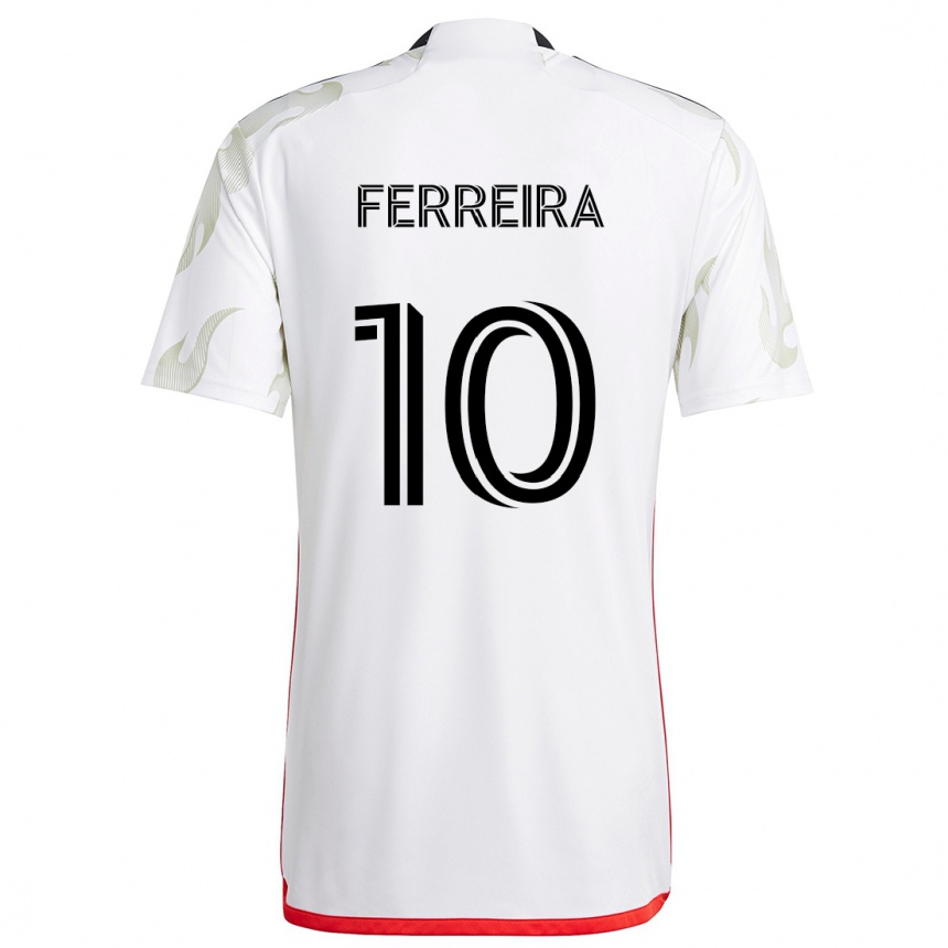 Enfant Football Maillot Jesús Ferreira #10 Blanc Rouge Noir Tenues Extérieur 2024/25