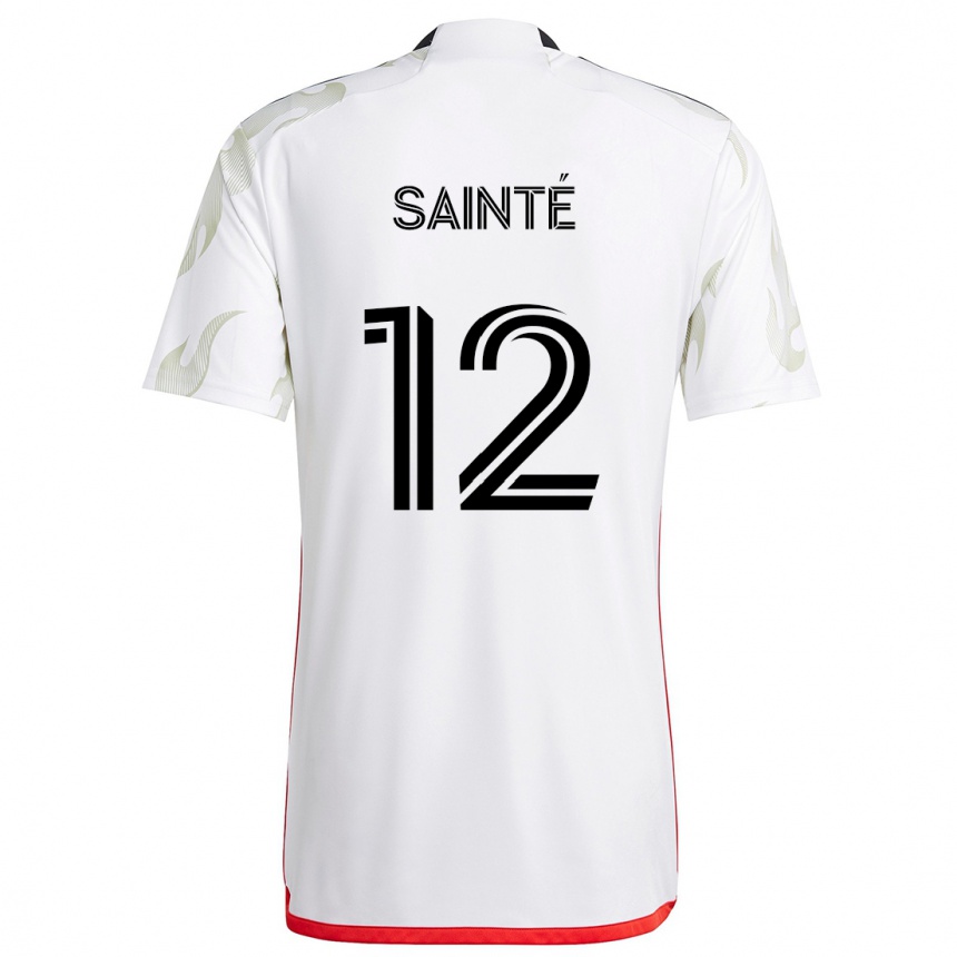 Enfant Football Maillot Carl Sainté #12 Blanc Rouge Noir Tenues Extérieur 2024/25